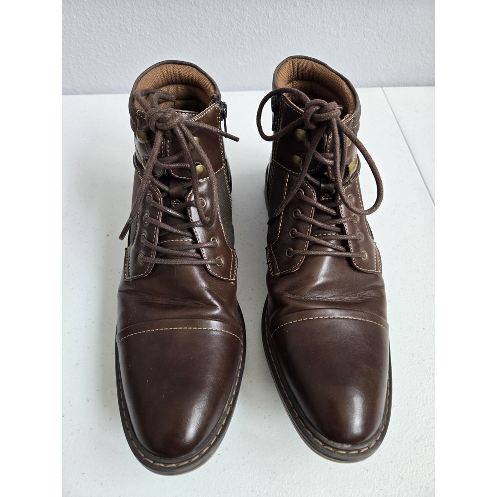 Steve‎ Madden Men's Size 11M Faux Leather Classic Chukka Lace Up Boots w/Zipper